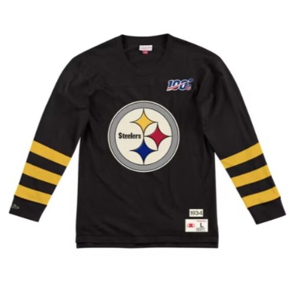 NEW! Mitchell and Ness Pittsburgh Steelers Black Team Inspired Long Sleeve - Picture 1 of 3